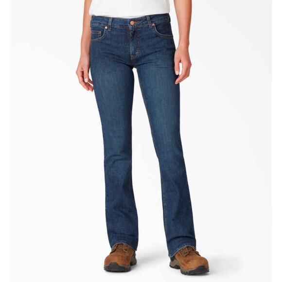 Dickies Women's Perfect Shape Bootcut Jeans - Flattering Stretch Denim - 10 / 30 - Picture 1 of 12